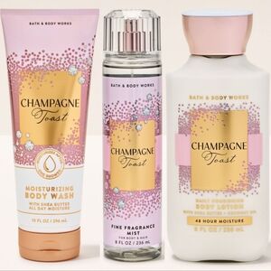 Bath Body Works Champagne Toast Body Lotion, Body Wash & Fragrance Mist Set NEW